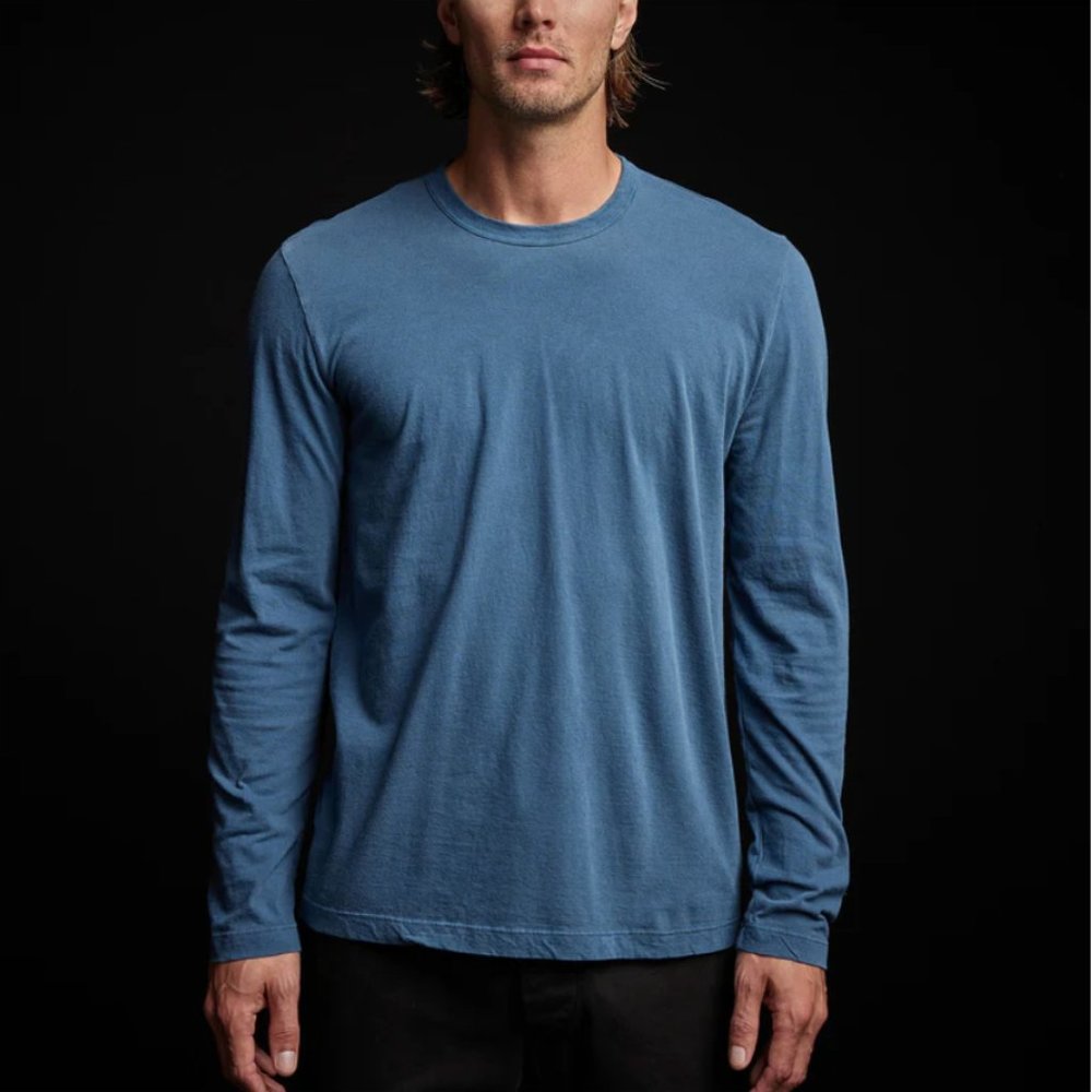 NWT James Perse Long Sleeve Crew Neck - Size 2 / Medium, Lake Pigment Blue